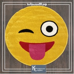 Ковер (1,0х1,0) Smile (Смайл) NC17 желтый круг