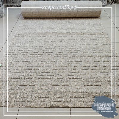 Бытовой Ковролин (циновка) (2 м) Турция Inessa (Инесса) SW020 d.beige/d.beige